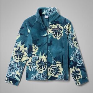 Columbia Kids' Teal and Yellow Floral Fleece Jacket